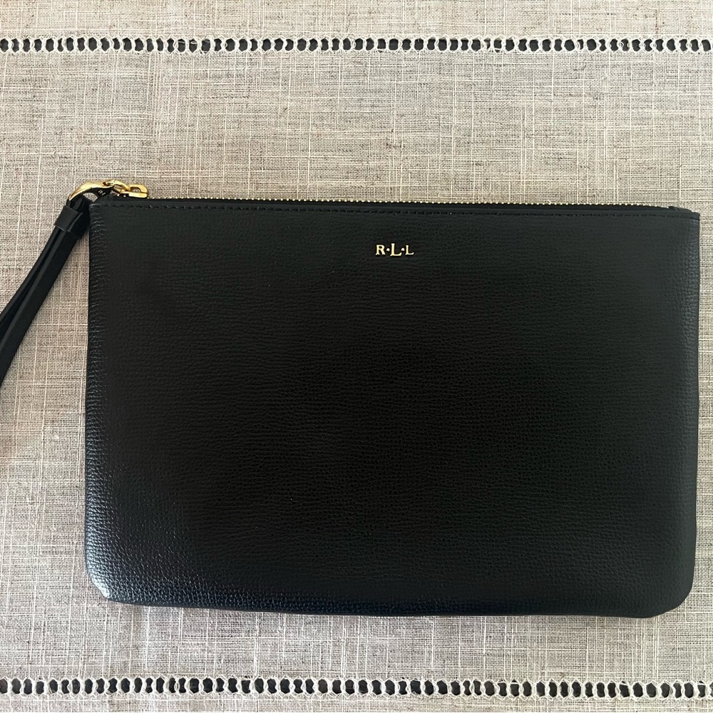 Lauren Ralph Lauren Black Leather Bag.